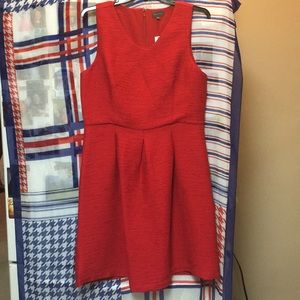 Red Pleated Dress With Pockets